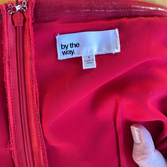 By The Way x Revolve Aubrey Red Off the Shoulder Drape One Piece Jumpsuit - Picture 7 of 7